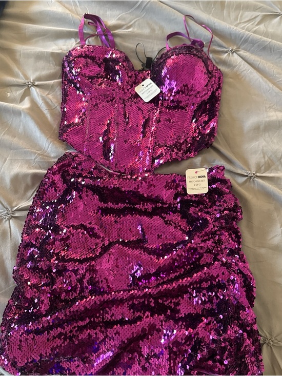 Fashion Nova Purple Sequin Mini Dress - Picture 2 of 3
